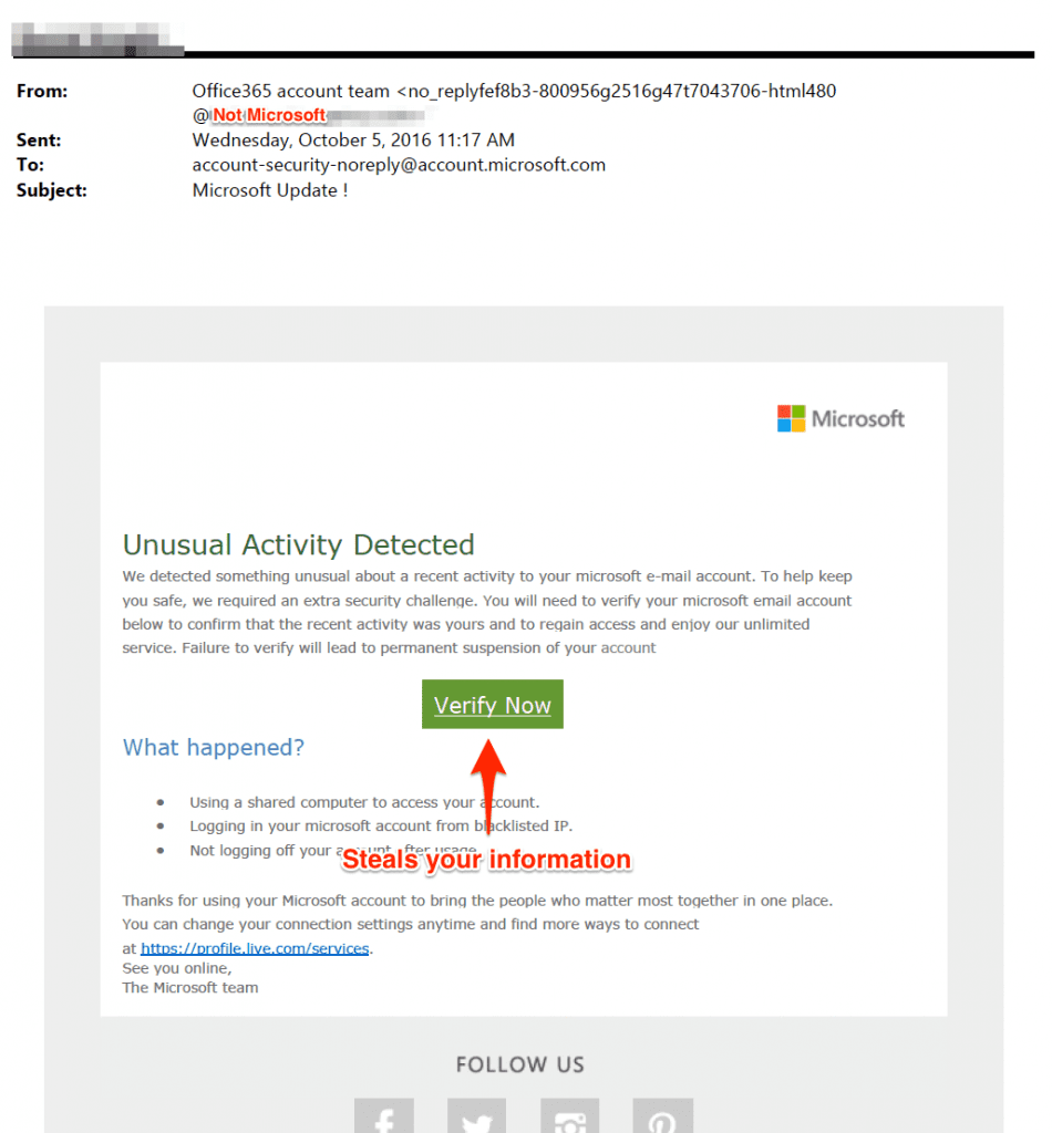 Phishing-email-sample-1 microsoft office 365 - Kratikal Blogs